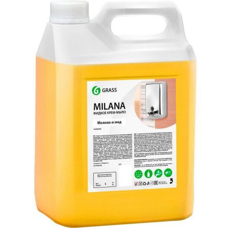 126105 Grass. "Milana молоко и мед". Крем-мыло жидкое увлажняющее  (канистра 5 кг)