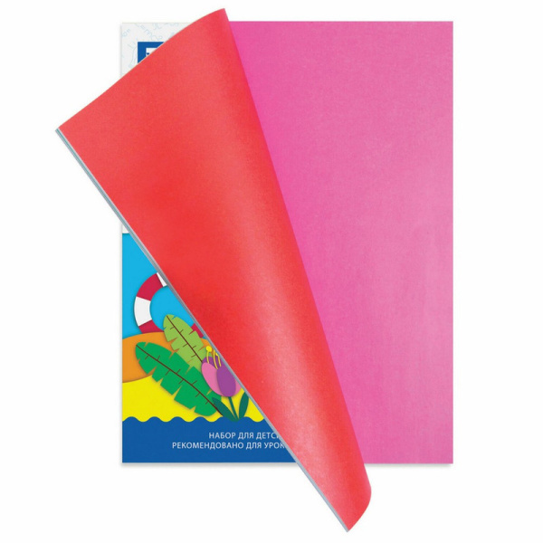 113541 Brauberg, Цветная бумага А4 2-сторонняя офсетная, 32 листа, 16 цветов, на скобе, 200х280 мм