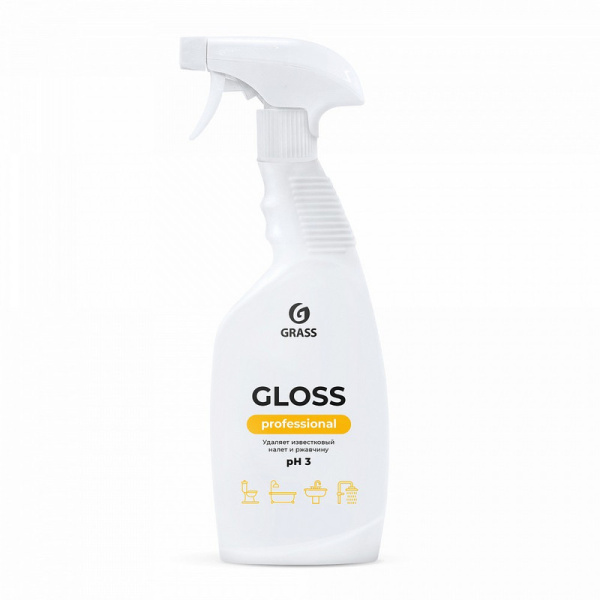 125533 Grass, Grass gloss Professional, Кислотное средство для уборки санитарных зон 600 мл (курок)