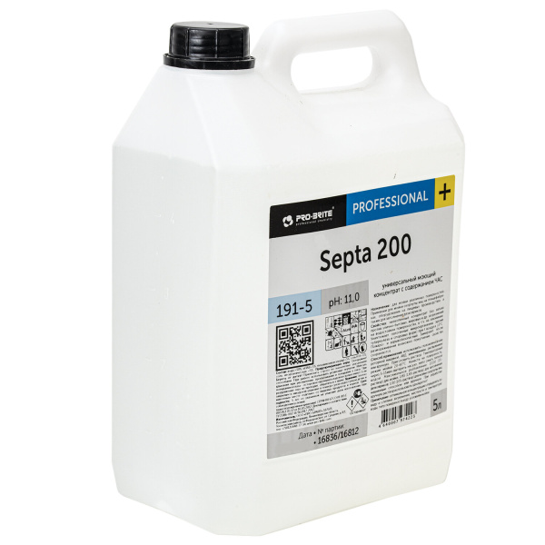 191-5 Pro-Brite Septa 200 5л Ср-во с содерж. ЧАС для мытья скорлупы яиц, оборуд., дезковрик Ph 11 /4