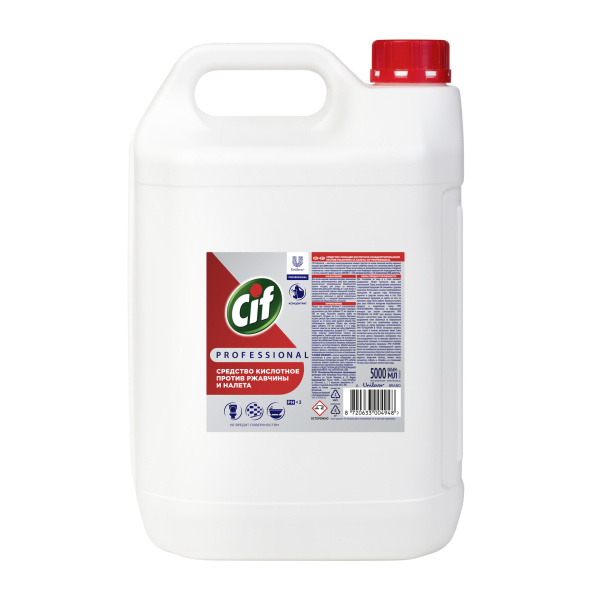 69594119 / 1690983 Моющее кислотное концентрированное средство Сиф (Cif Professional) Юнилевер (Unilever) против ржавчины и налета, 5 л /2