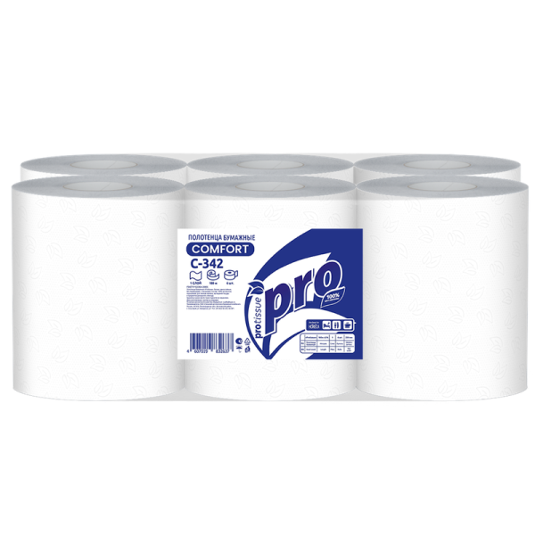 С342 Полотенца бумажные рулонные PROtissue, 1 сл., 180м, H1 (6 рул в кор)