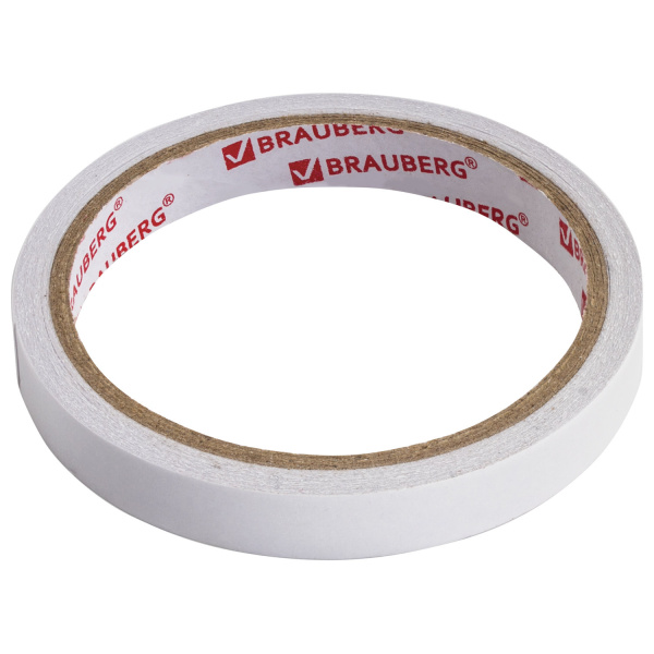 227267 Brauberg, Клейкая двухсторонняя лента 12 мм х 10м, бумажная основа