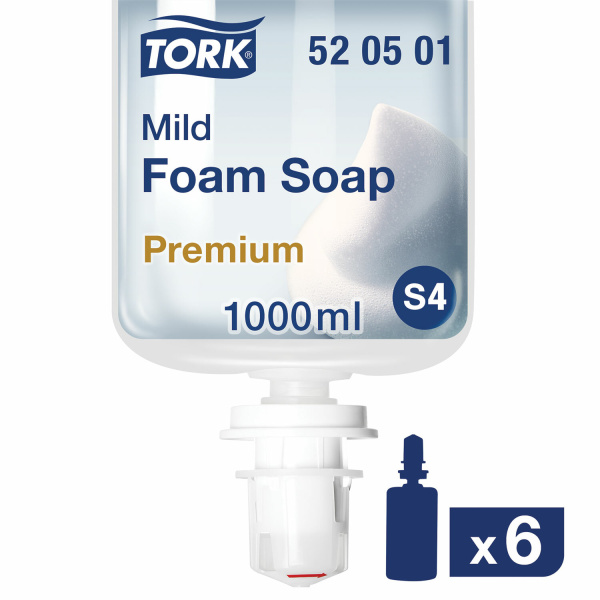 520501 Торк (Tork), Жидкое мыло-пена прозрачного цвета  система s4, 1 л