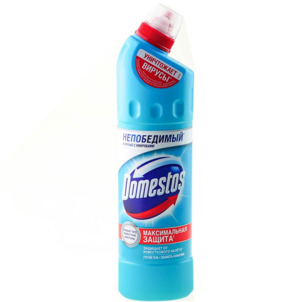 602283 Доместос (Domestos), Гель Свежесть атлантики, Средство Универсальное для чистки кухни и ванной, 500мл