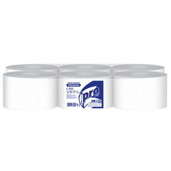 С352 Туалетная бумага с центральной вытяжкой «PROtissue», 2 сл, 215м, Т8 (6 в упак) 