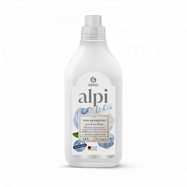 125733 Grass, "Alpi White gel", Концентрированное жидкое средство для стирки (флакон 1,8л)