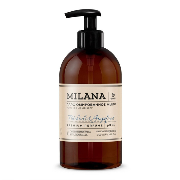 125712 Grass, Milana "Patchouli&Grapefruit", Жидкое парфюмированное мыло (300мл)