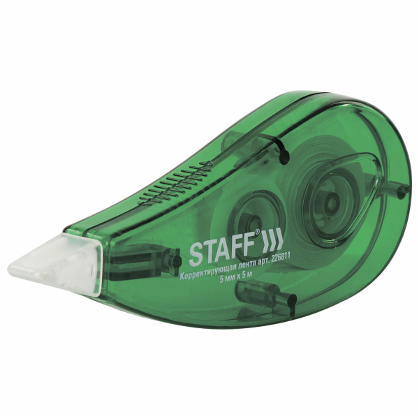 226811 Staff,  "Staff-Everyday", Корректирующая лента, 5 мм х 5 м, корпус зеленый, блистер