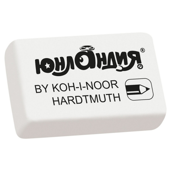 228698 Юнландия, Koh-i-noor exclusive 300/20, Ластик 45х32х12 мм, белый, прямоугольный