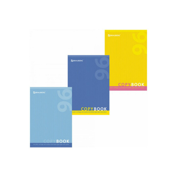 401880 Brauberg, Тетрадь А4, 96 л, скоба, клетка, обложка картон