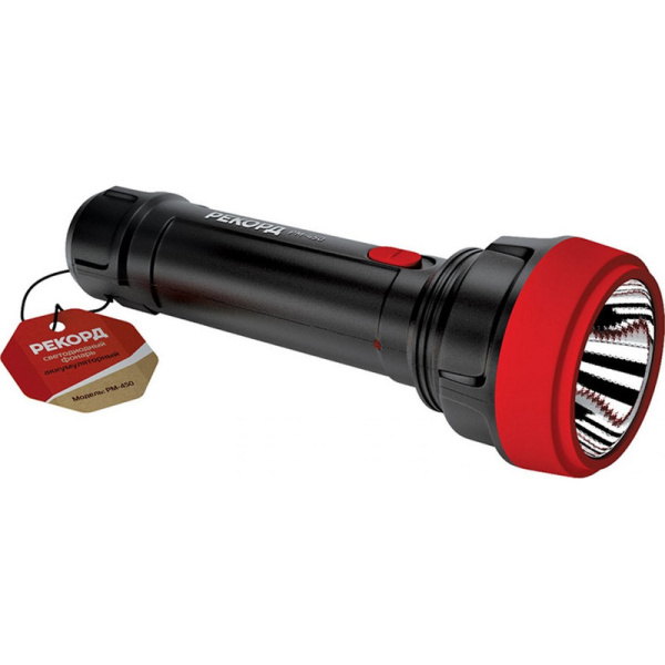 PM-450 Рекорд, Фонарь pm-450, аккумуляторный, светодиодный, 0,5 Вт, цвет черный