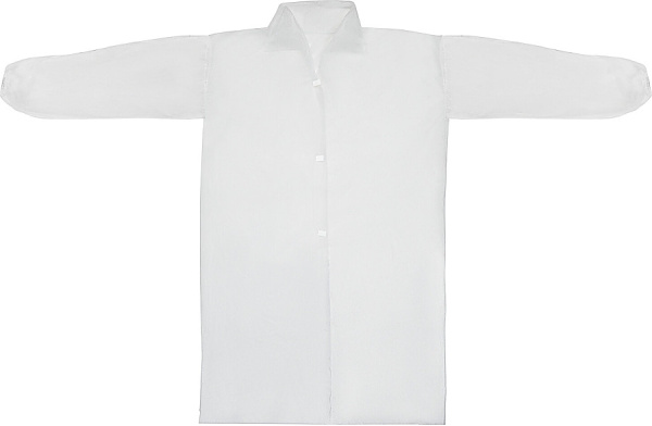 64049, Халат нетканый, размер XXL белый  на липучке, плотность 25 г (10 штук в упаковке)