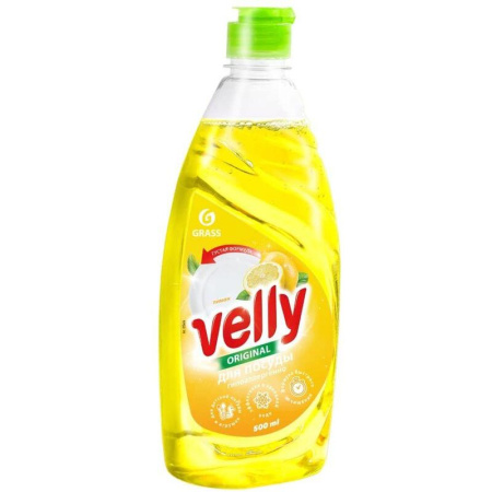 125426 Grass.  "Velly". Средство для мытья посуды лимон, 500 мл
