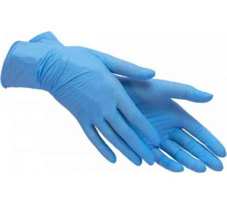 111 861 ADM. "Усиленные". Перчатки нитриловые текстурированные на пальцах голубой размер XL, 50 пар (100шт в упаковке)