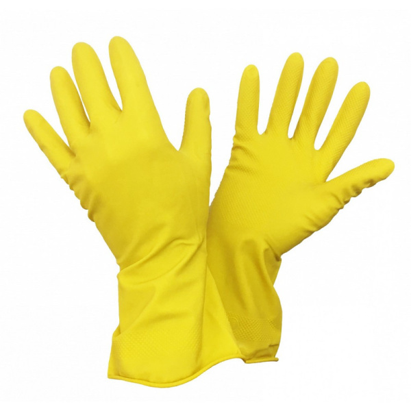 Перчатки хозяйственные латексные AST ЛОТОС L  с ворсовой подложкой (240 в кор.)