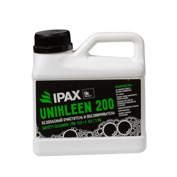 ЮК200-1 Ipax, "Юниклин 200", Универсальный очиститель и обезжириватель, 1,2кг/1л, концентрат
