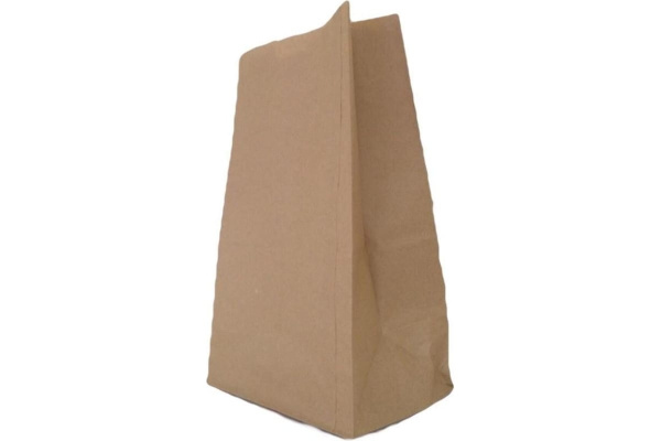 Пакет бумажный, прямоугольное дно, 220х120х290, крафт (400 штукук в упаковке)