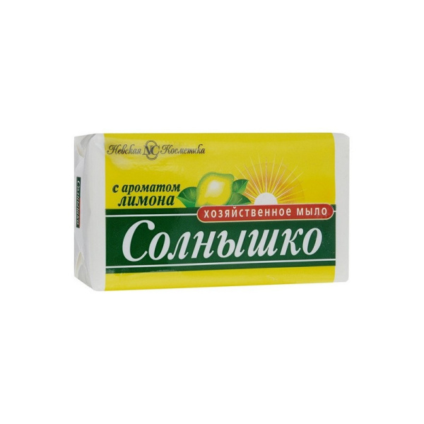 11141 Солнышко, Мыло хозяйственное 140 г, с ароматом лимона