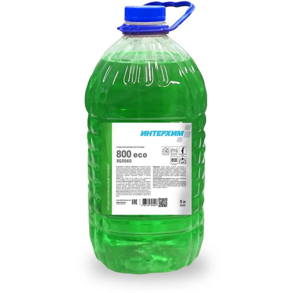ih87255 Интерхим 800 eco 5 л.(ПЭТ) ср-во для мытья посуды яблоко/4