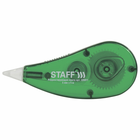 226811 Staff,  "Staff-Everyday", Корректирующая лента, 5 мм х 5 м, корпус зеленый, блистер