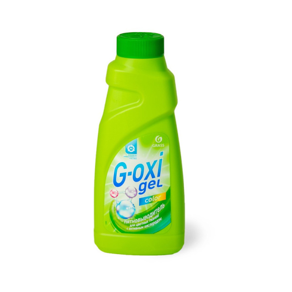 125409 Grass, G-oxi gel, Пятновыводитель, гель 500 мл, для цветных тканей с активных кислородом