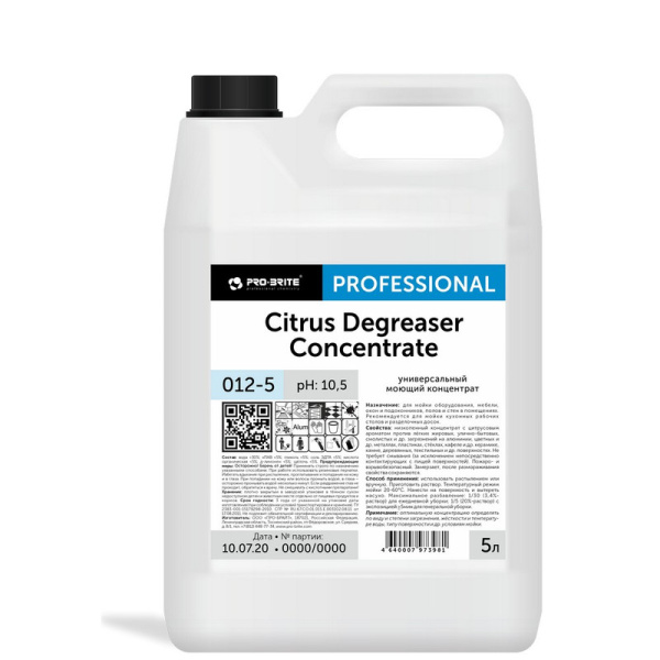 012-5 Pro-Brite Citrus Degreaser Concentrate 5л Универс. моющий концентрат (от запах рыбы) Ph 10,5 /4
