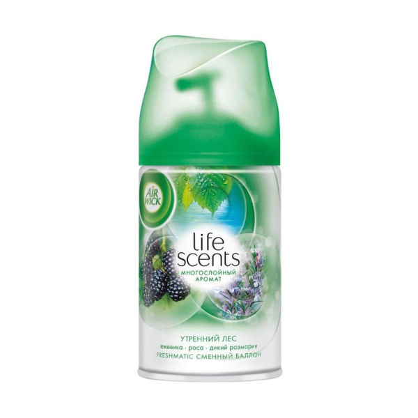 663033 Airwick, Freshmatic Life Scents Утренний лес, Баллон сменный для автоматического освежителя воздуха, 250 мл
