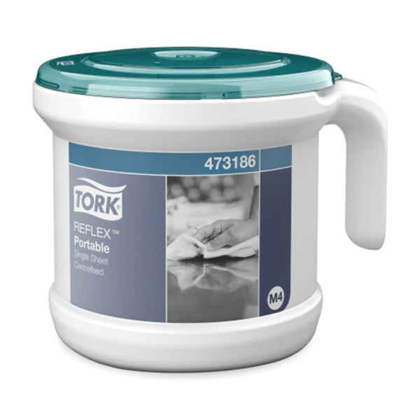 473186 Торк (Tork), Reflex, Диспенсер для протирочных материалов в рулонах, рулон внутри, цвет белый cистема M4