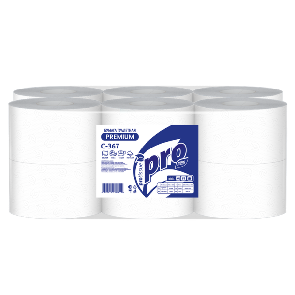 С367 Туалетная бумага PROtissue Instant с ЦВ, 2 сл., 112м, T9 (12 рул в кор)