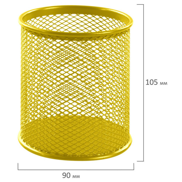 231980 Brauberg, "Germanium", Подставка-органайзер, металлическая, 100х89 мм, желтая