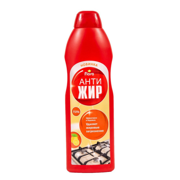 4627096279415 Flora, Антижир, Чистящее средство для кухни - гель, 500мл