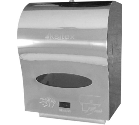 Ksitex A1-21S, Диспенсер для рулонных полотенец, серебристый, глянец, автомат, из нержавеющей стали