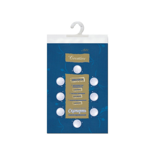 602339 Скатерть бумажная ламинированная ASTER Creative, 120х200, СИНЯЯ, эффект шелка, Бельгия, 79156