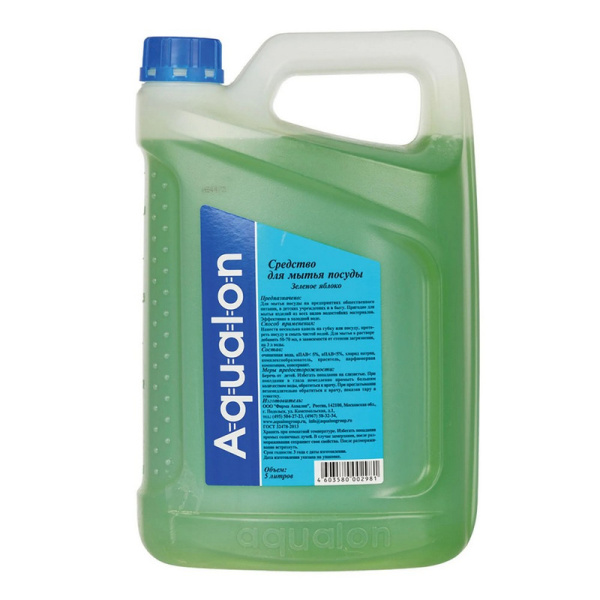 548437 Аквалон, "Зеленое яблоко", Средство для мытья посуды, неконцентрат, 5 л,
