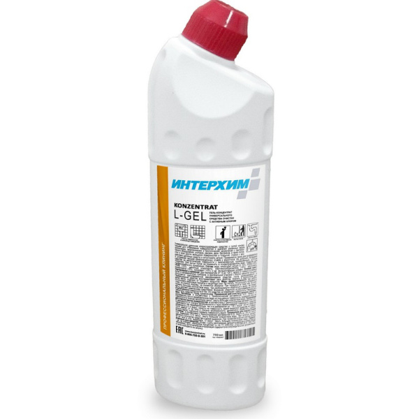 kn00407 Интерхим концентрат l-gel 0,75 л. ср-во для уборки санитарных зон, с автивным хлором /20