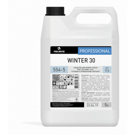 554-5 Pro-Brite, Winter 30, Средство для мойки стёкол при t не ниже -30°С, 5л
