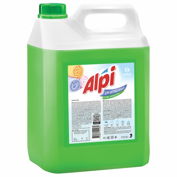 125186 Grass, Grass alpi, Средство для стирки гель-концентратдля цветных вещей, 5л,