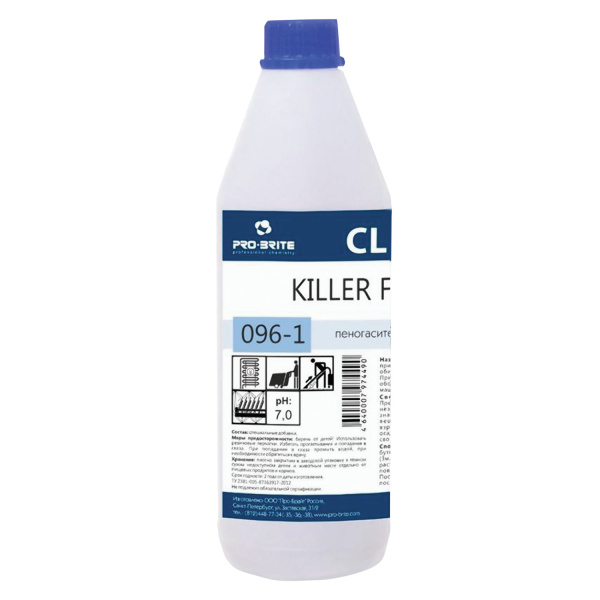 096-1 Pro-Brite, Pro-Brite killer foam, Пеногаситель, жидкий, нейтральный, готовый к применению 1л,