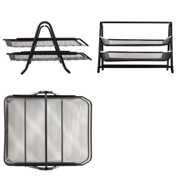 231950 Brauberg, Brauberg "germanium", Лоток для бумаг А4, на 2 секции, металл, цвет черный